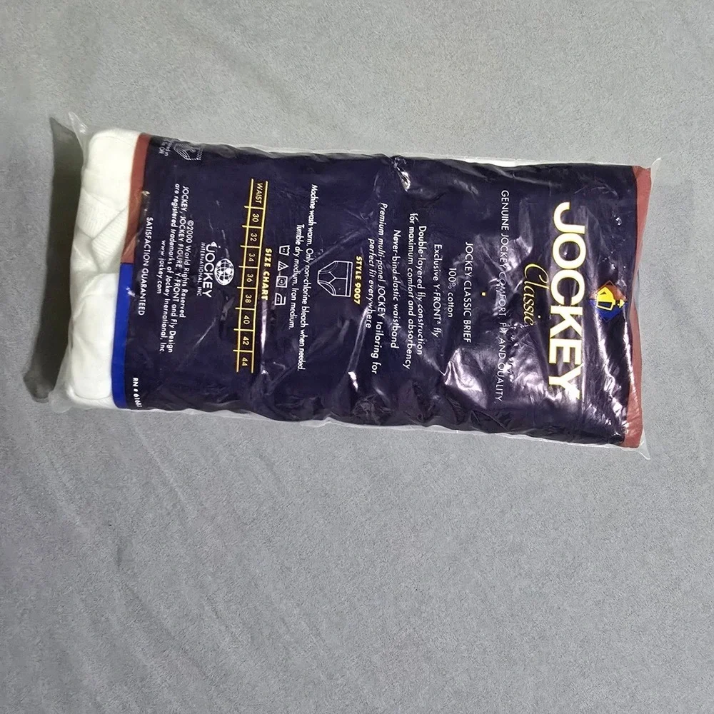 Vintage Jockey Classic Briefs Mens  38 White 8 pairs 100% Cotton Y-Front Fly
